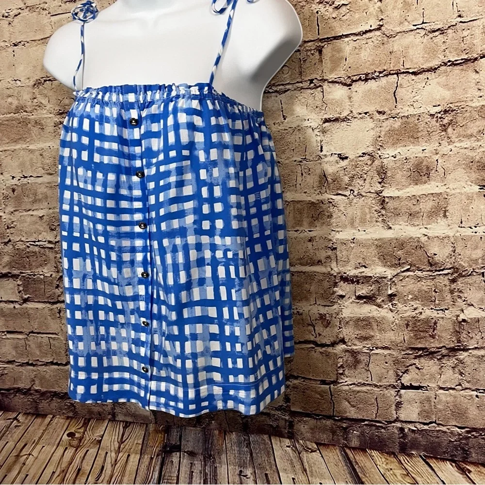 Lilly Pulitzer Blue Check Sleeveless Top - Picture 2 of 11